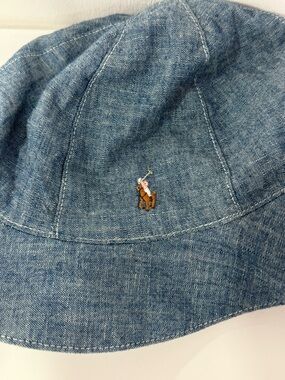 Polo by Ralph Lauren White Baby Hat with Blue Tag